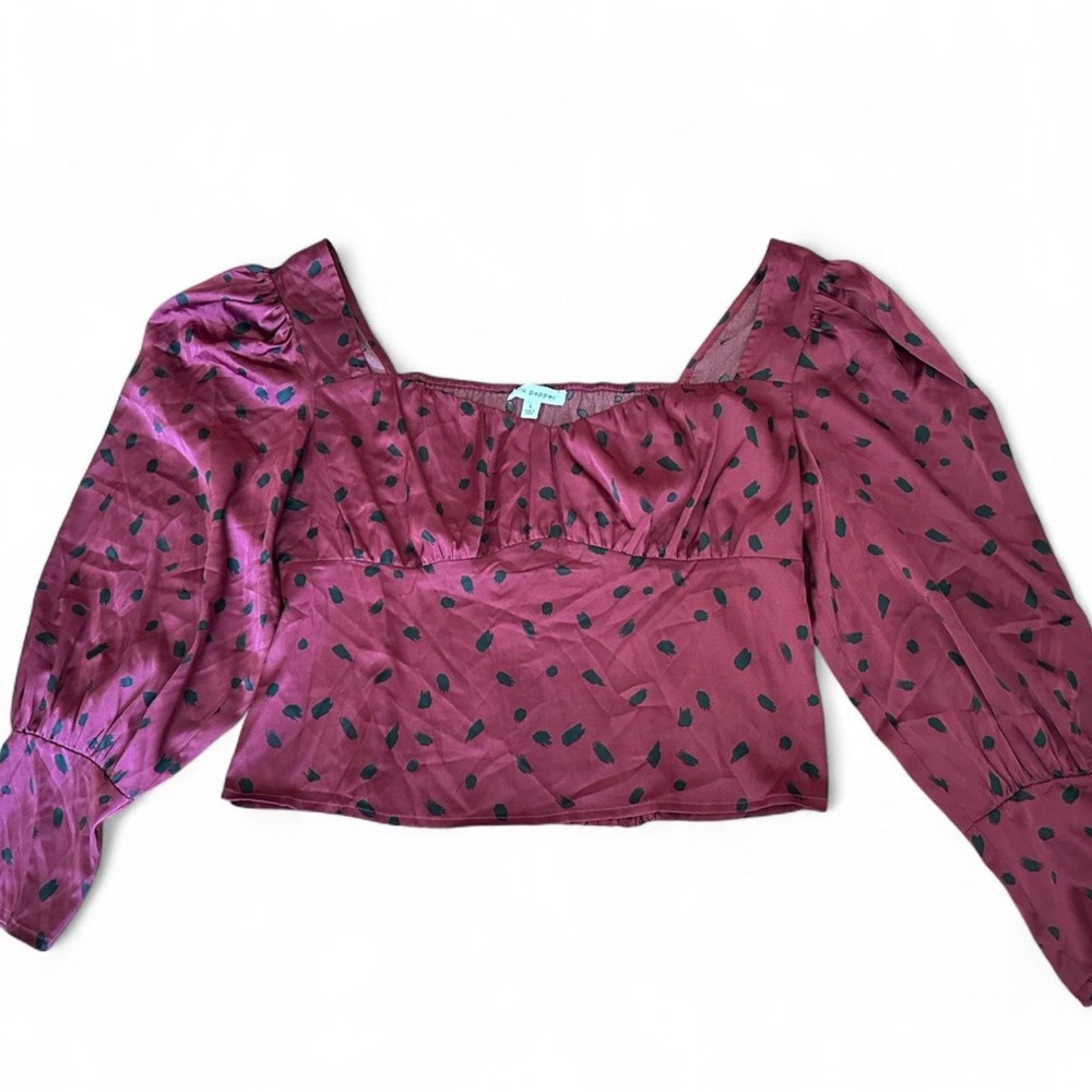 Blu Pepper Burgundy Black Pattern Blouse